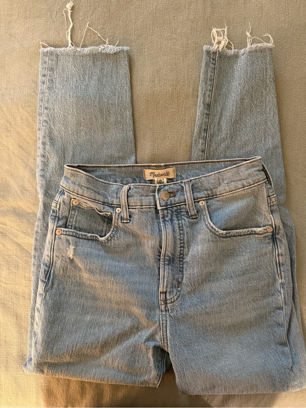 Madewell Light Blue High-Rise Straight-Leg Jeans - Picture 1 of 3
